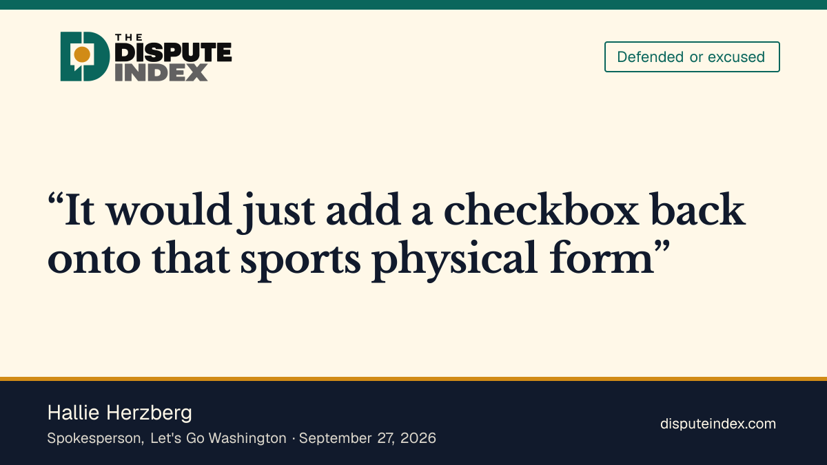 Quote card: Hallie Herzberg, Hallie Herzberg describes I-638 verification as a checkbox on a sports physical