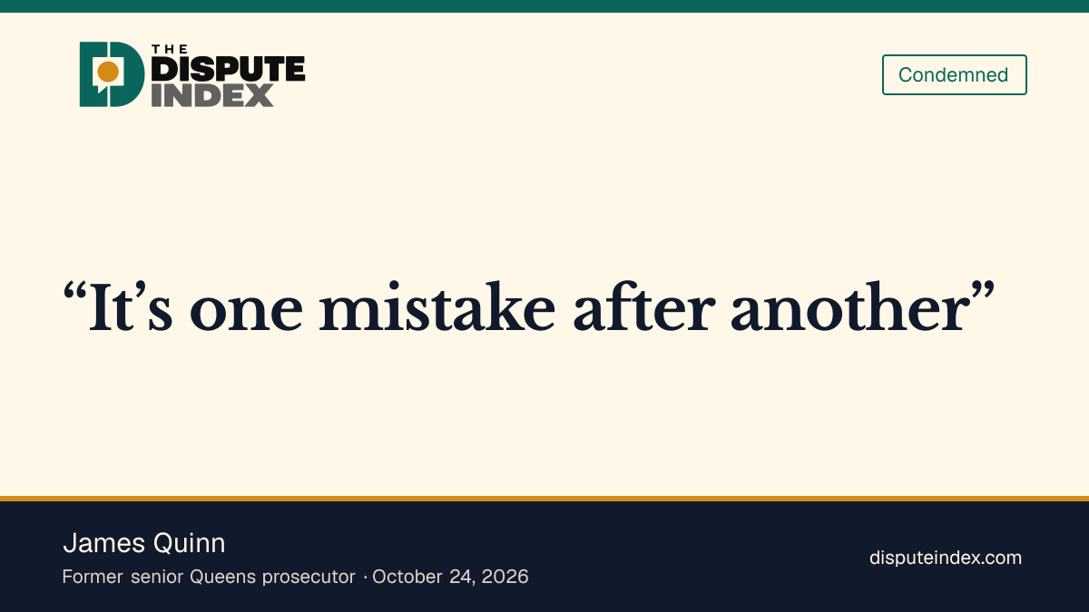 Quote card: James Quinn, Quinn says James should have declined the Cornell assignment