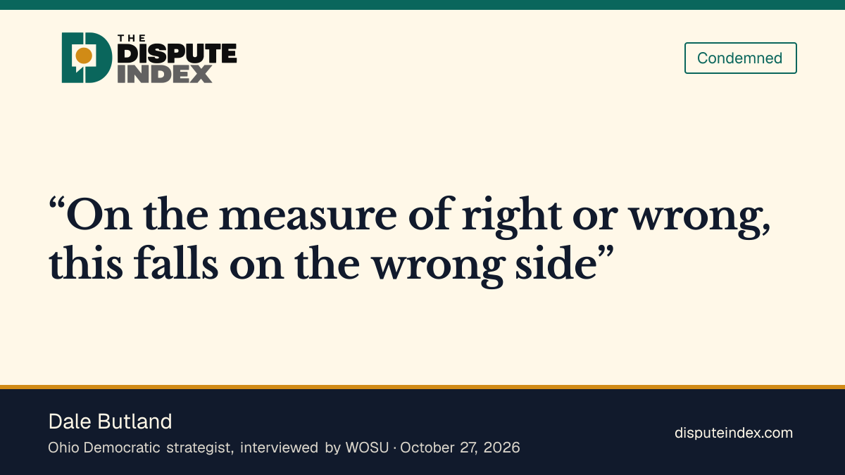 Quote card: Dale Butland, Butland says the ad crosses a moral line