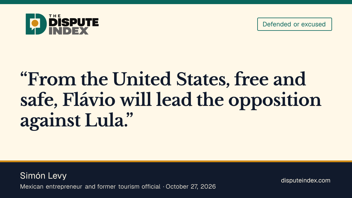 Quote card: Simón Levy, Levy welcomes Bolsonaro leading the opposition from the U.S.
