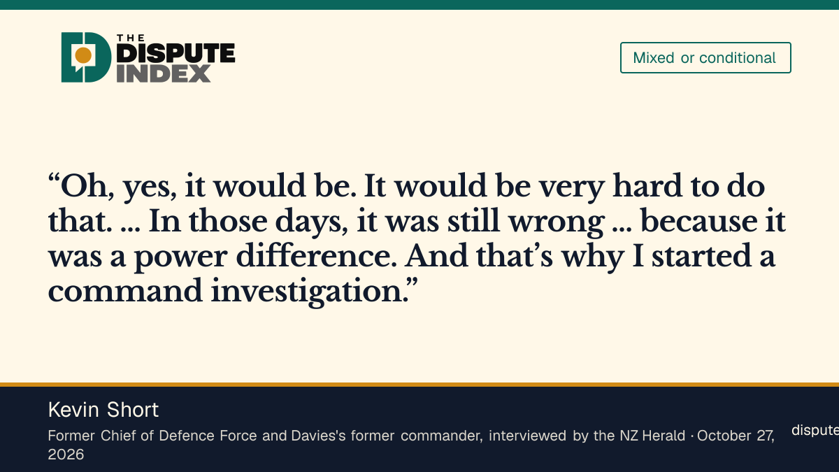Quote card: Kevin Short, Kevin Short explains his command inquiry and says a junior airwoman would have found it very hard to speak out