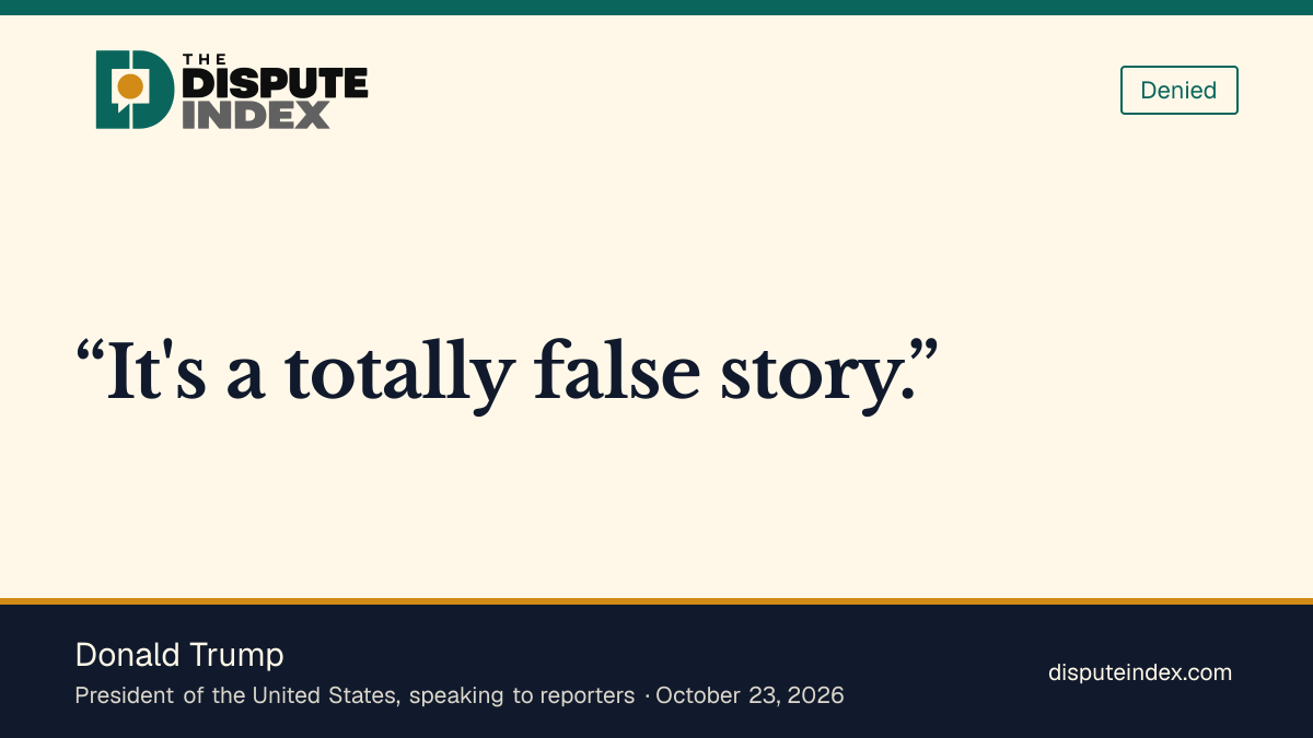 Quote card: Donald Trump, Trump calls the report about Kushner a totally false story