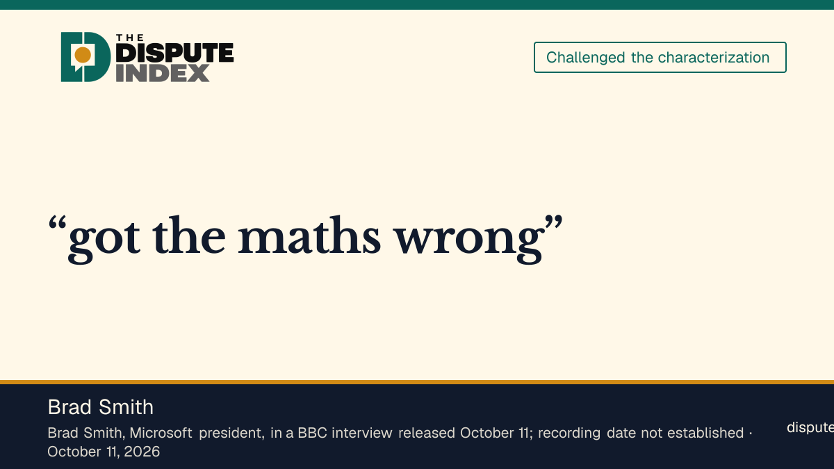 Quote card: Brad Smith, Smith disputes the figures behind Vance's Microsoft accusation