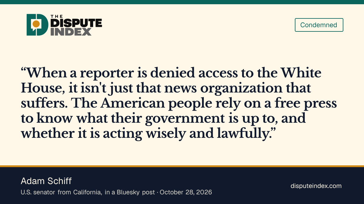 Quote card: Adam Schiff, Schiff says White House press exclusions also harm the public