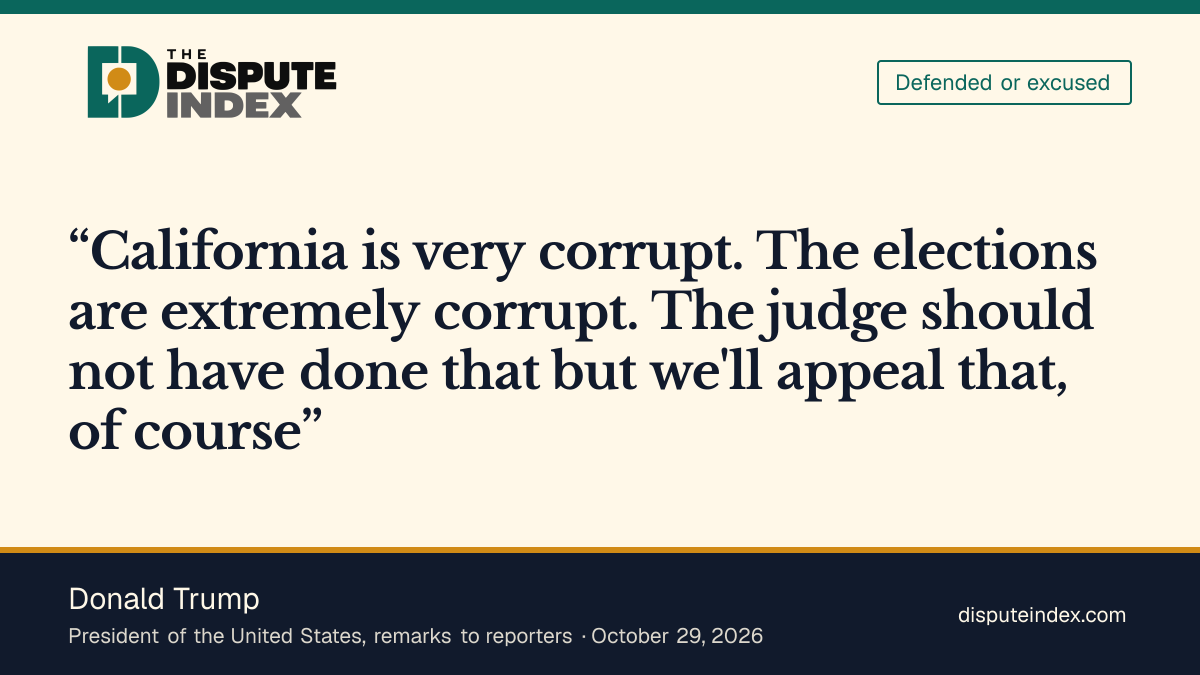 Quote card: Donald Trump, Trump says the judge should not have ruled against the ballot request