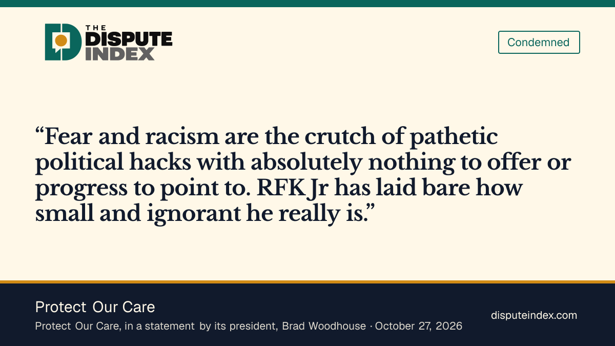 Quote card: Protect Our Care, Protect Our Care says Kennedy 'laid bare how small and ignorant he really is'
