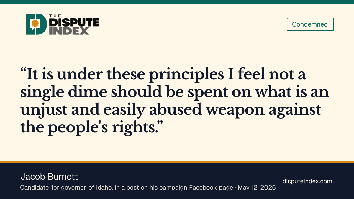 Quote card: Jacob Burnett, Jacob Burnett says not a dime should be spent on Flock and other license plate cameras