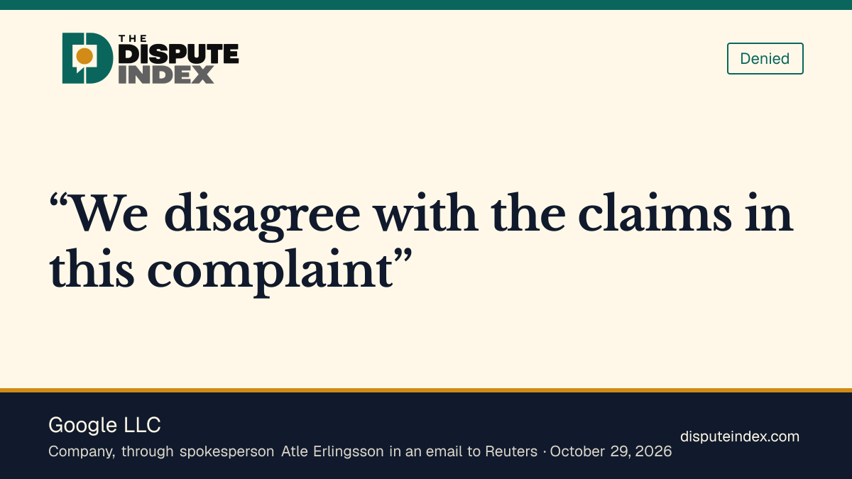 Quote card: Google LLC, Google disputes the Davisson reemployment complaint