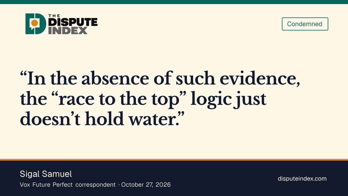 Quote card: Sigal Samuel, Samuel argues Anthropic should stop advancing toward RSI