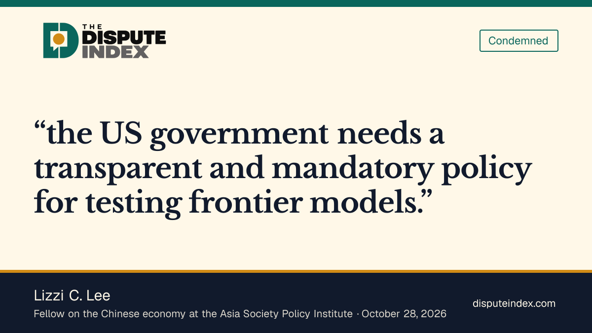 Quote card: Lizzi C. Lee, Lee and Hedlin call for binding safeguards behind AI diplomacy