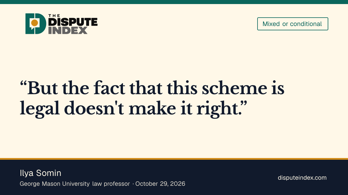 Quote card: Ilya Somin, Somin condemns the reported tactic but maintains his objection to DOJ's suit