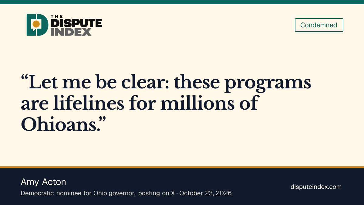 Quote card: Amy Acton, Amy Acton calls Medicare and Medicaid lifelines for millions of Ohioans