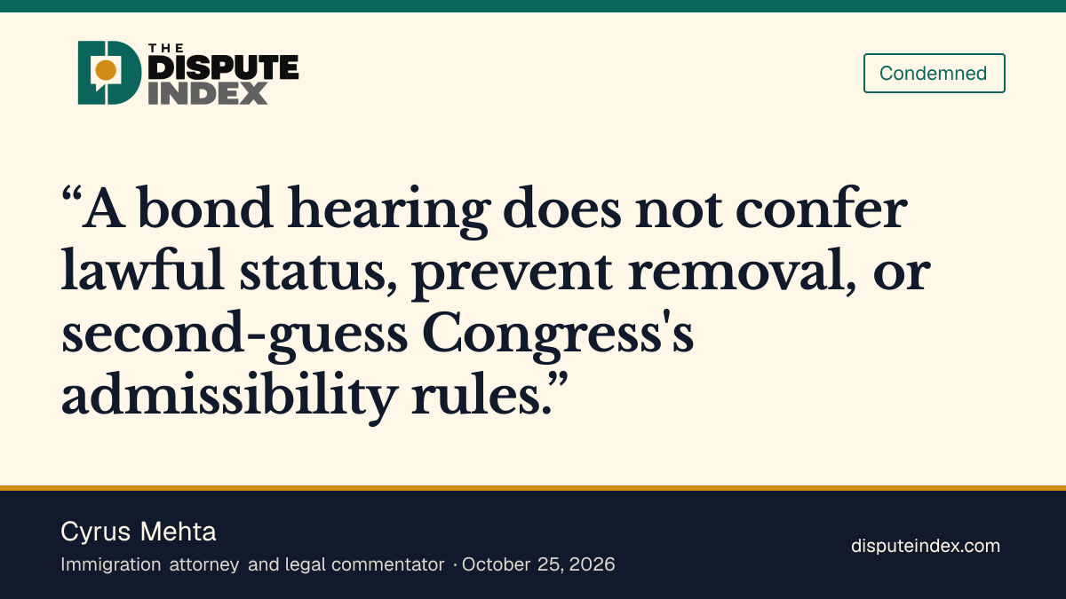 Quote card: Cyrus Mehta, Mehta argues that detention requires a separate liberty analysis