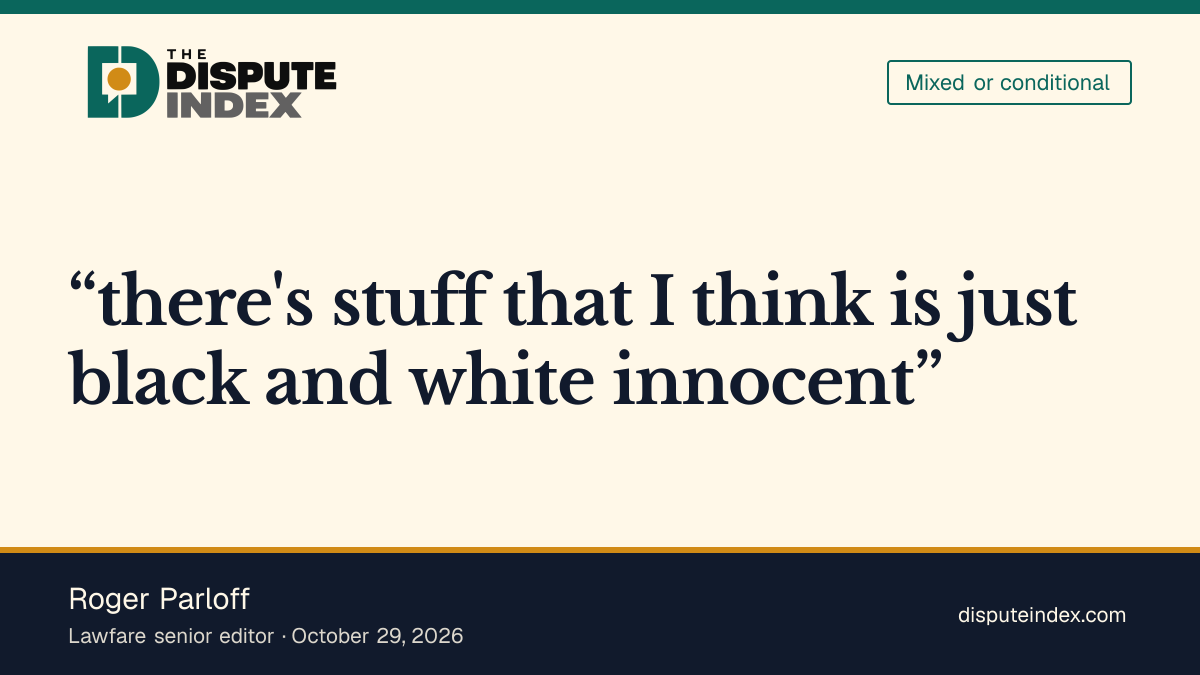 Quote card: Roger Parloff, Parloff says some alleged false statements by Floris and Benavides were truthful, others look difficult