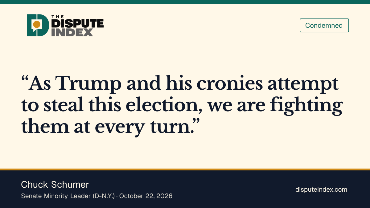 Quote card: Chuck Schumer, Schumer says Senate Democrats will be ready for whatever the administration tries