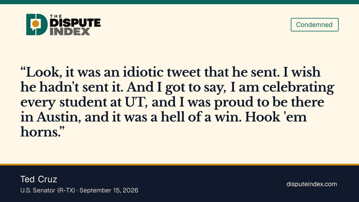 Quote card: Ted Cruz, Ted Cruz calls French's post "idiotic" without calling it racist