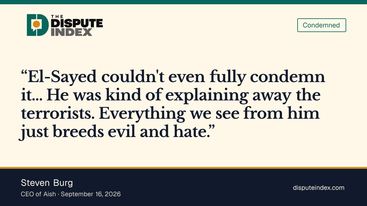 Quote card: Steven Burg, Rabbi Steven Burg condemns El-Sayed’s response to the Temple Israel attack