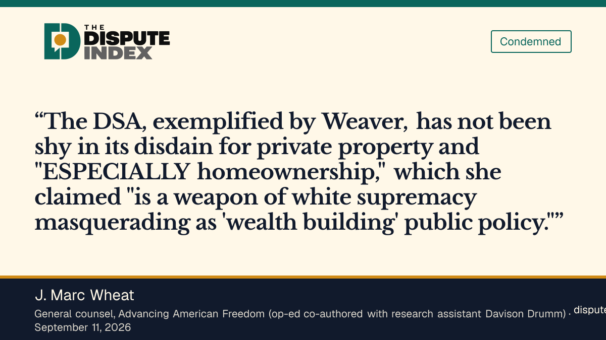 Quote card: J. Marc Wheat, Wheat and Drumm cite Weaver's remarks in property-rights op-ed