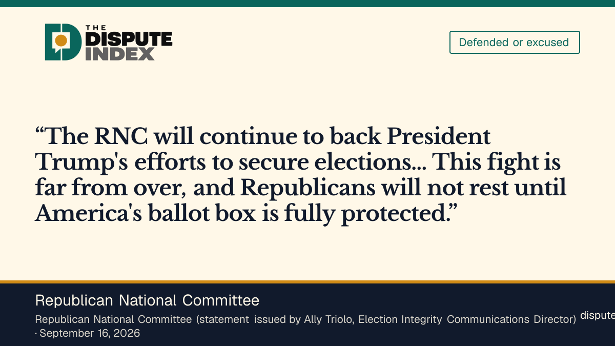 Quote card: Republican National Committee, RNC vows to keep backing Trump's mail-in voting restrictions
