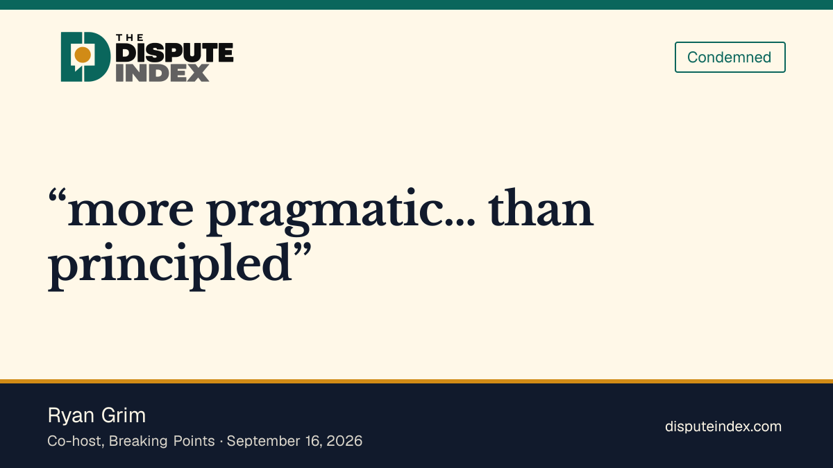 Quote card: Ryan Grim, Grim calls Trump's mail-in voting fight "pragmatic," not principled