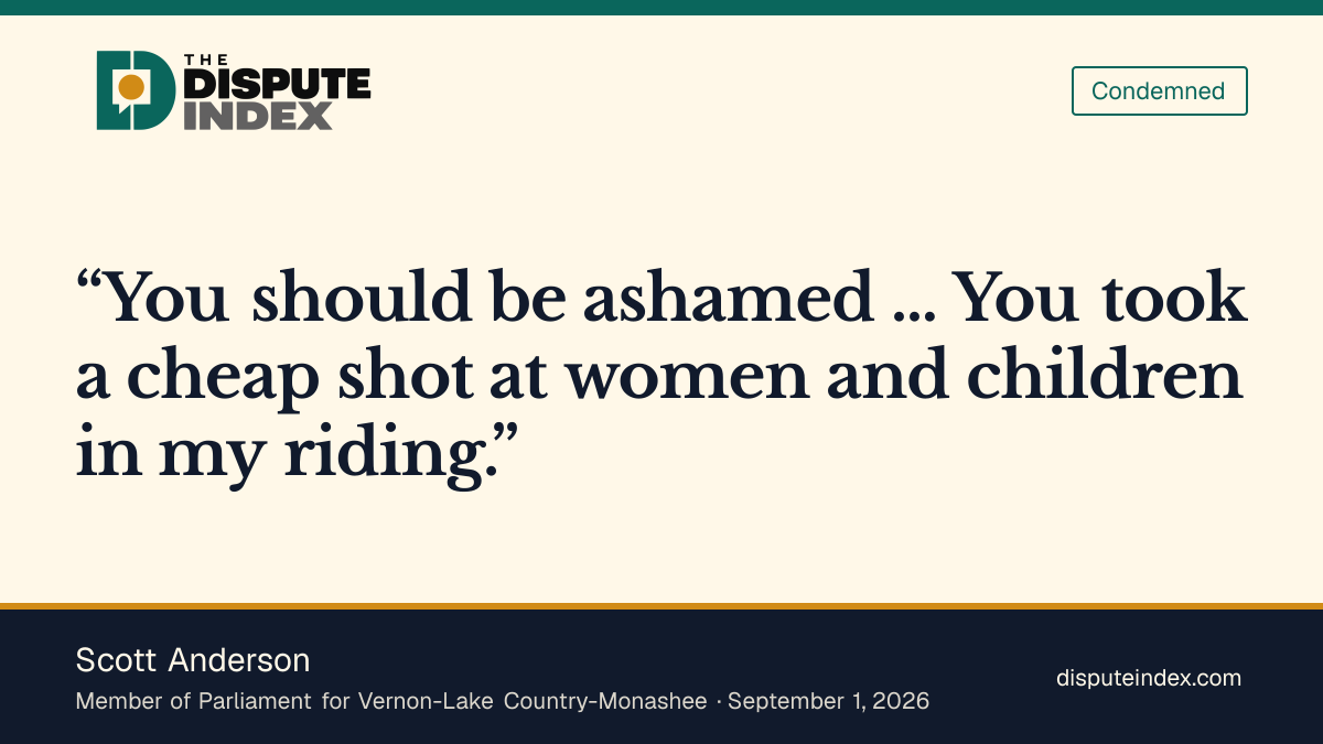 Quote card: Scott Anderson, MP Anderson: Hegseth "should be ashamed" of "cheap shot" at cadets