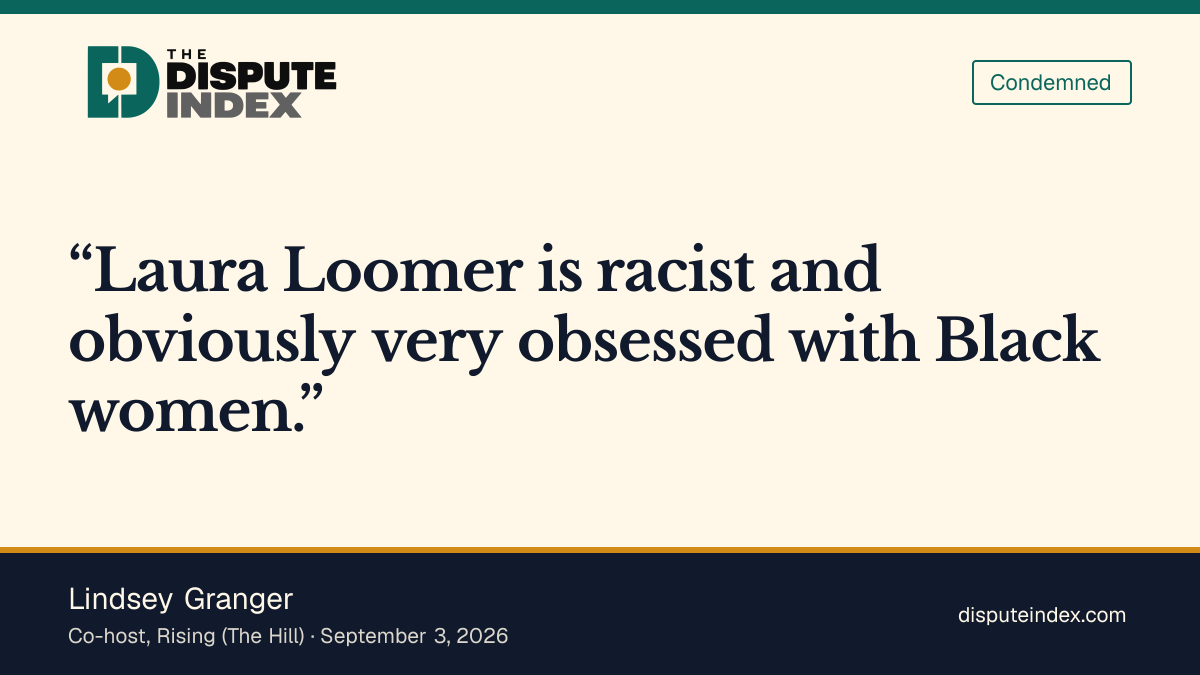 Quote card: Lindsey Granger, Lindsey Granger: Loomer "is racist and obviously very obsessed with Black women"